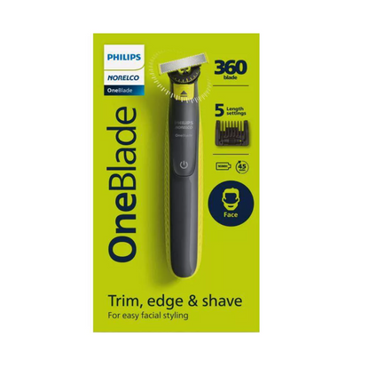 Philips Norelco OneBlade 360 Face Rechargeable Men's Electric Shaver and Trimmer,QP2724/70