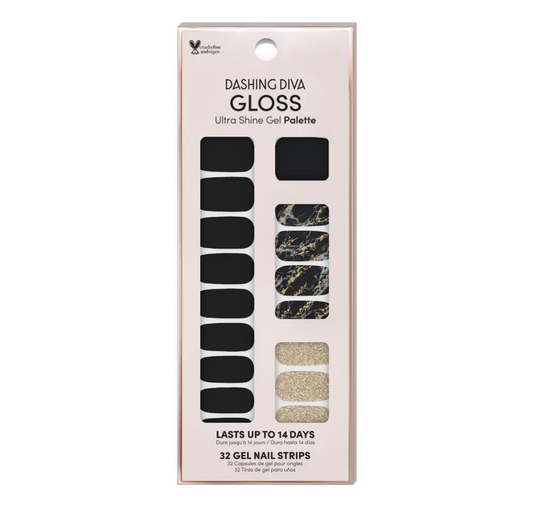 Dashing Diva, Gloss Palette Nail Art, - Black Obsidian, - 32ct