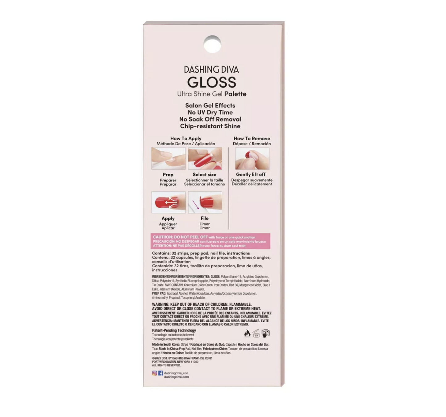 Dashing Diva, Gloss Palette Nail Art, - Black Obsidian, - 32ct