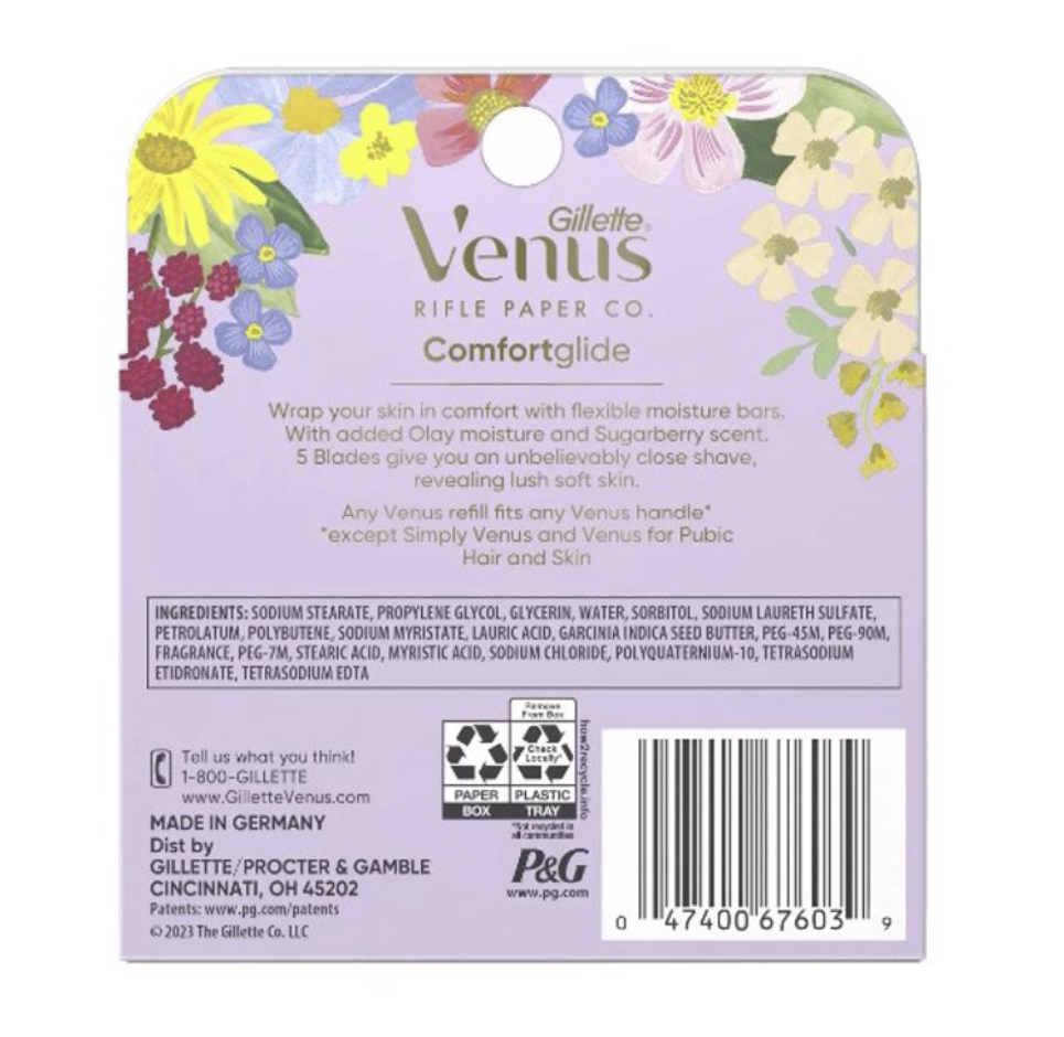 Rifle Paper Co. + Venus Comfortglide Razor Blade Refills - 4ct