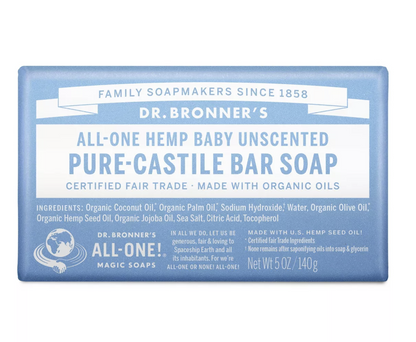 Dr. Bronner's, Unscented Bar Soap, - 5oz