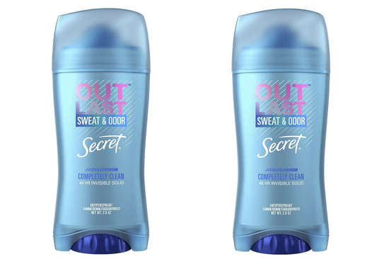 Secret Outlast Antiperspirant Deodorant Completely Clean2.6 oz x 2 pack