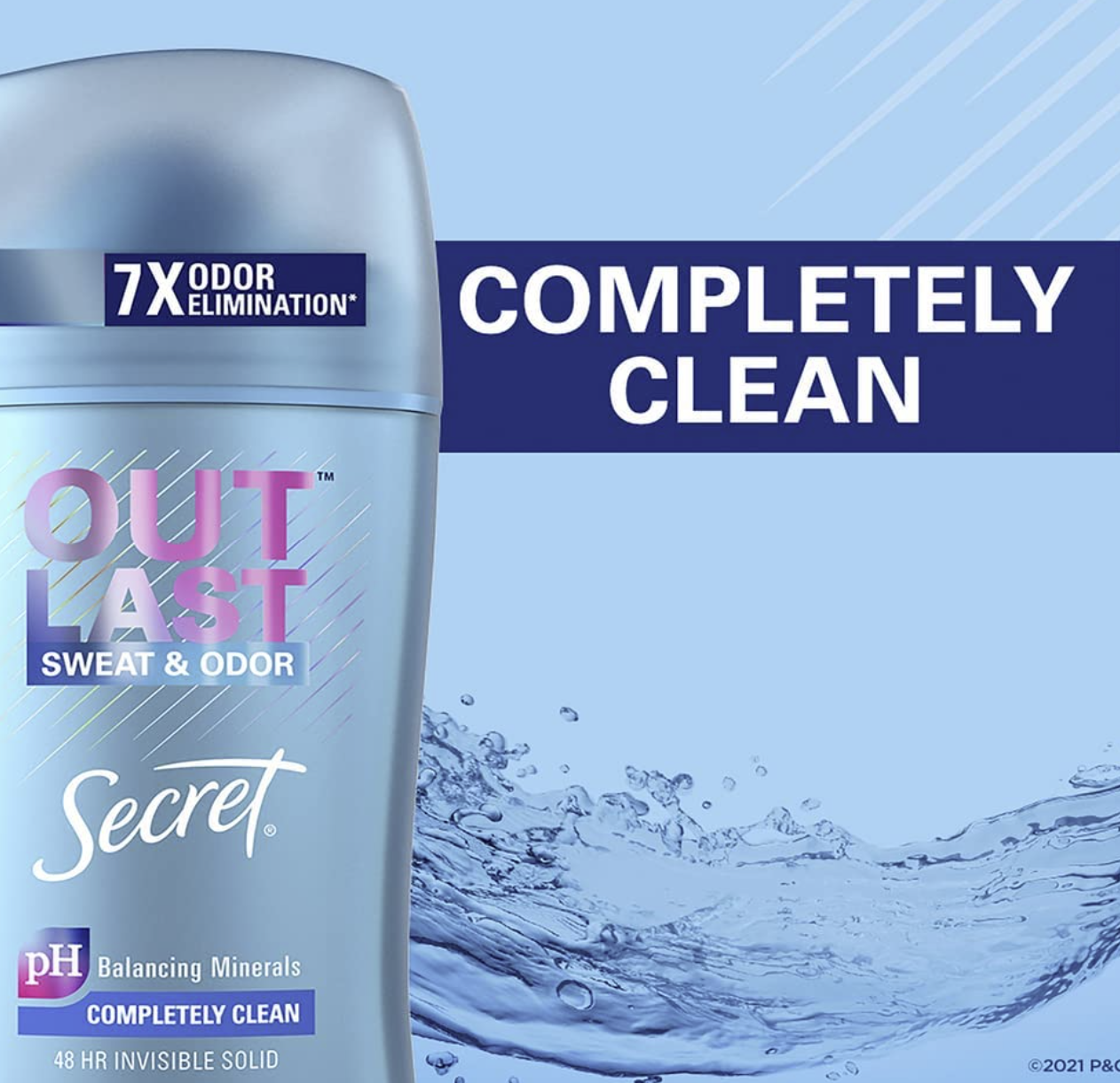 Secret Outlast Antiperspirant Deodorant Completely Clean2.6 oz x 2 pack