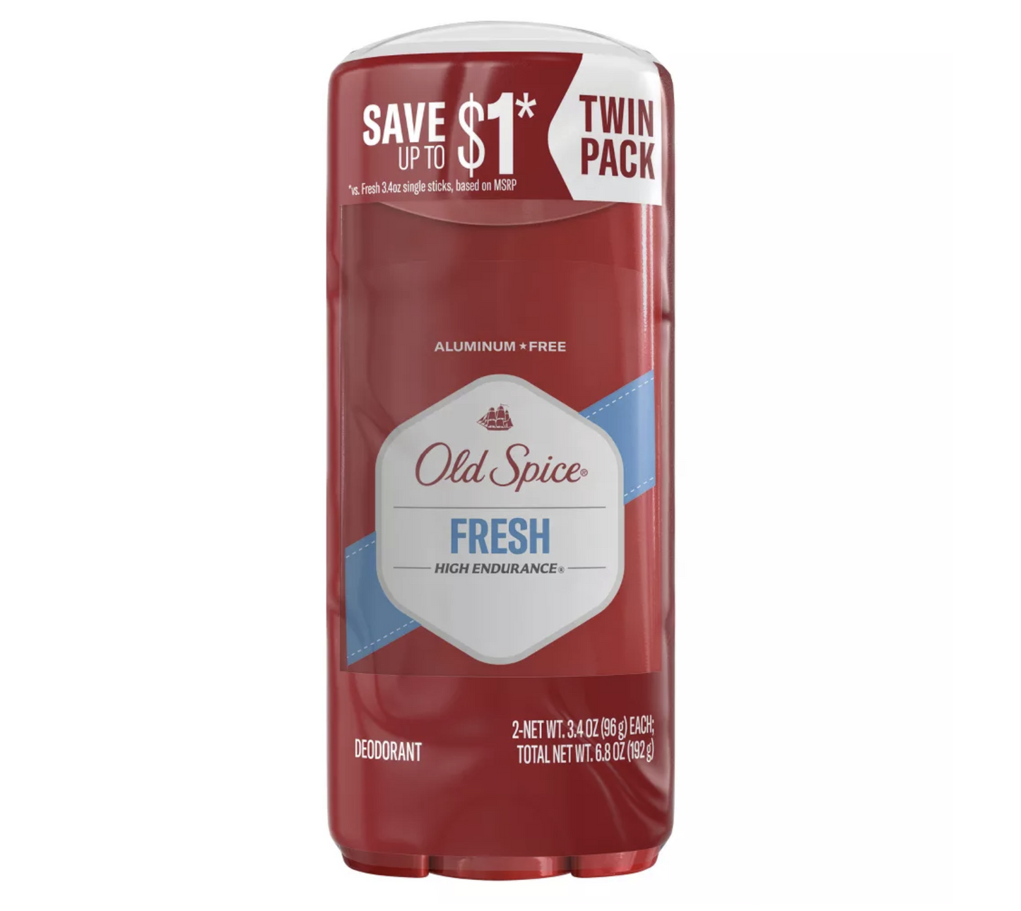 Old Spice High Endurance Aluminum Free Deodorant for Men - 3.4oz/2pk