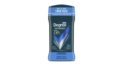 Degree, Men Advanced Protection, Antiperspirant Deodorant, Cool Rush, 2 count, 72-Hour, Sweat and Odor Protection, Antiperspirant, For Men With MotionSense Technology, 2.7 oz