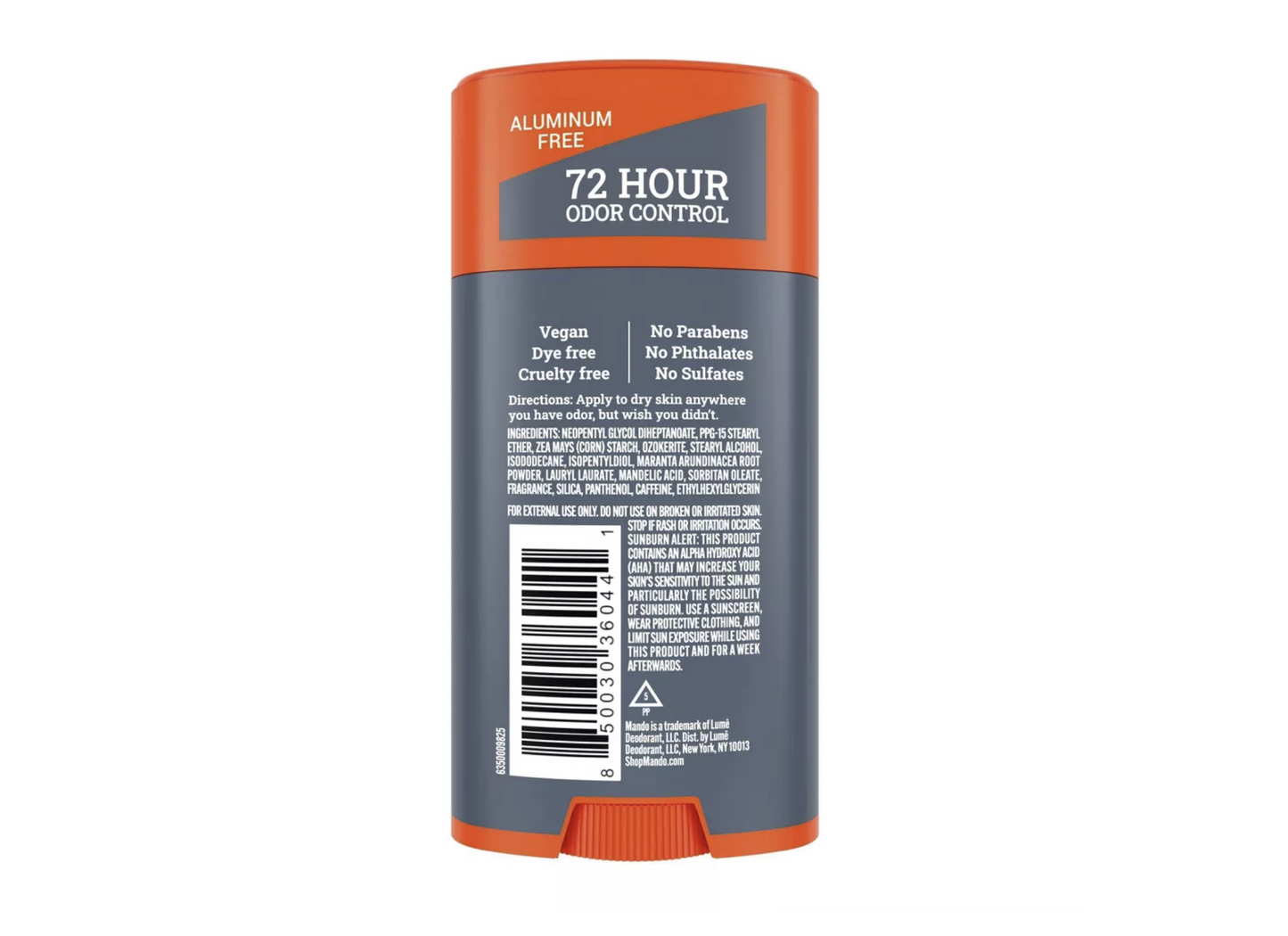 Mando Whole Body Deodorant - Men's Aluminum-Free Smooth Solid Stick Deodorant - Mt Fuji - 2.6oz