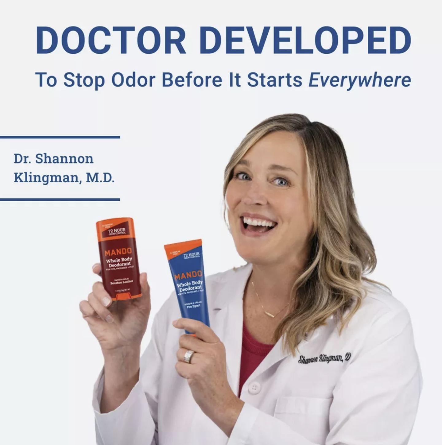 Mando Whole Body Deodorant - Men's Aluminum-Free Smooth Solid Stick Deodorant - Mt Fuji - 2.6oz