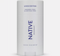 Native Natural Deodorant for Women Men, Aluminum Free, Unscented, 2.65oz