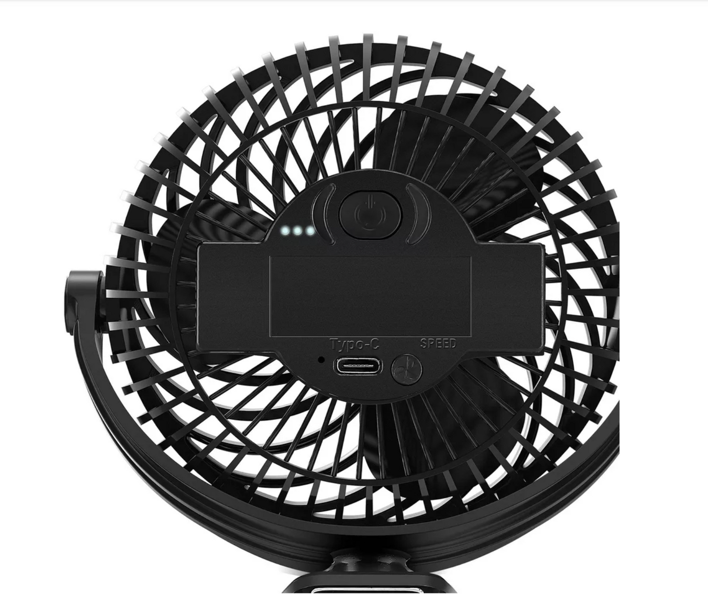 Holmes 4" On-The-Go Portable Clip Rechargeable Battery 360° Rotation Fan Black