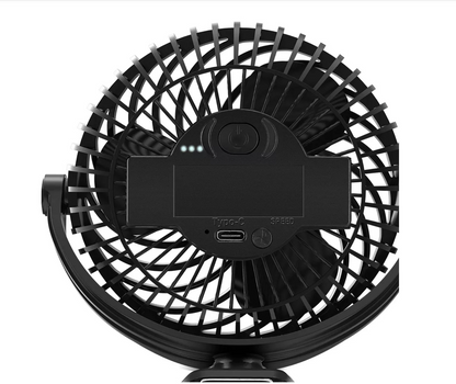 Holmes 4" On-The-Go Portable Clip Rechargeable Battery 360° Rotation Fan Black