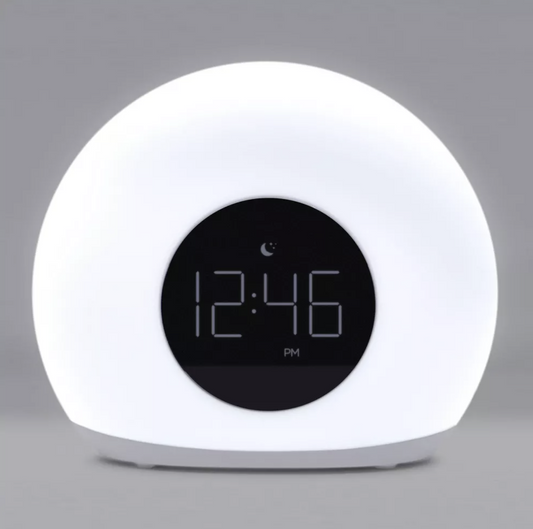 Natural Wake Up Alarm Clock, MoonGlow Light, Relaxation Sounds,Table Clock White - Capello