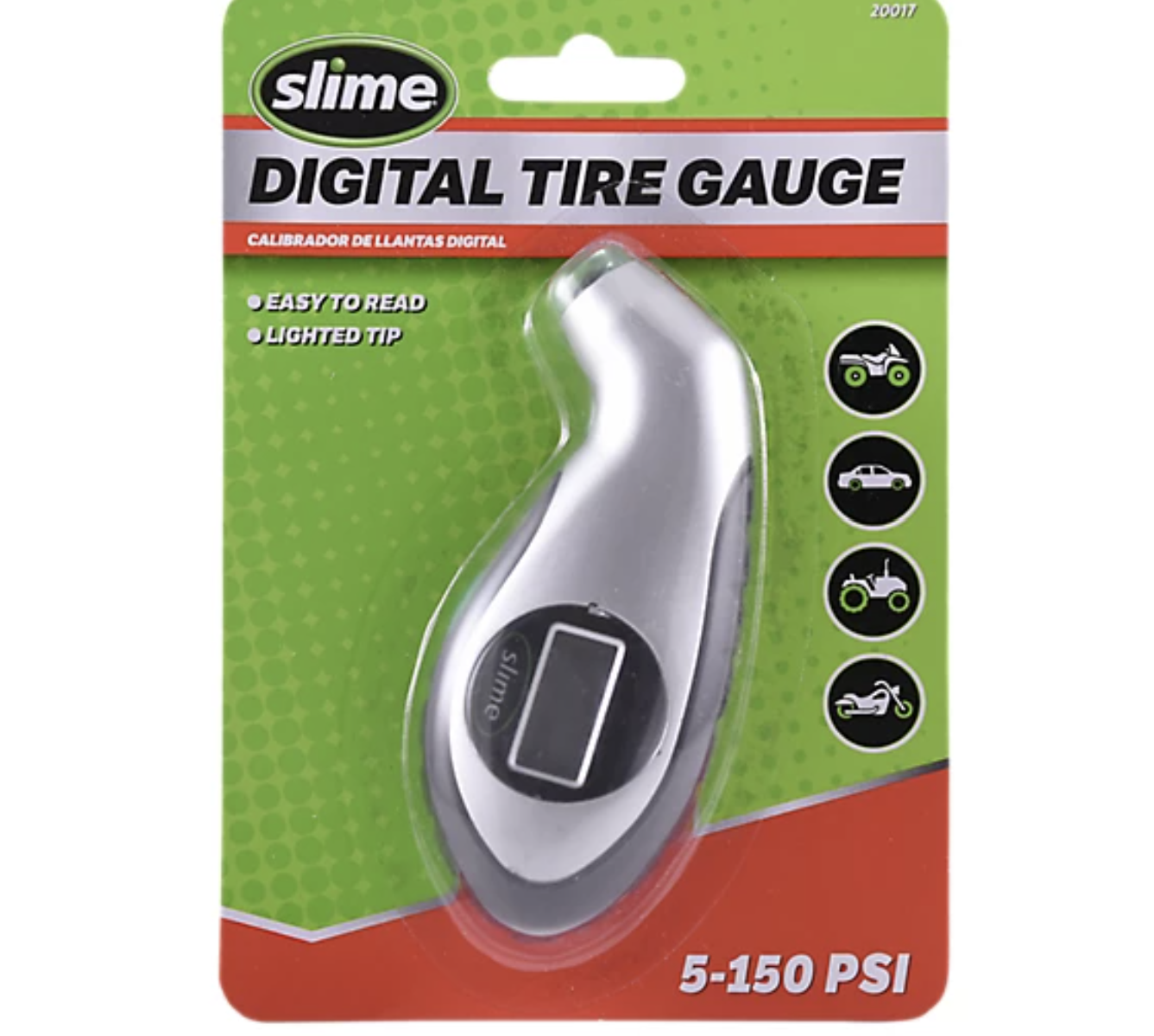 Slime 5-150 PSI Digital Tire Pressure Gauge