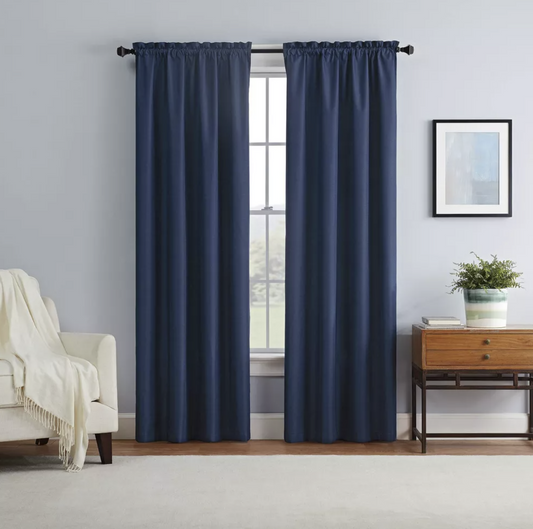 1pc 84"x42" Blackout Braxton Thermaback Window Curtain Panel - Eclipse,Navy