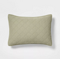 Diamond Stitch Cotton Linen Quilt Sham - Threshold™, King Sham, Green Moss