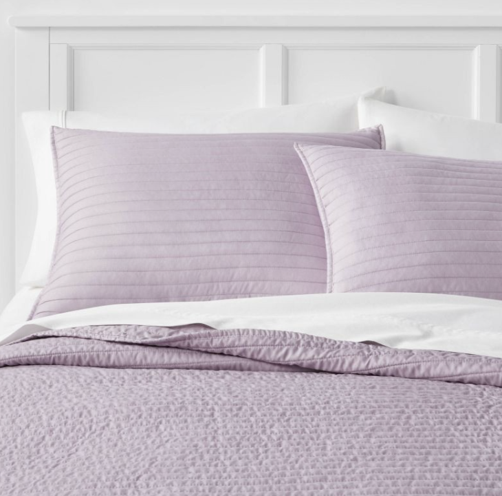 Standard Garment Washed Microfiber Quilt Sham Light Purple - Room Essentials