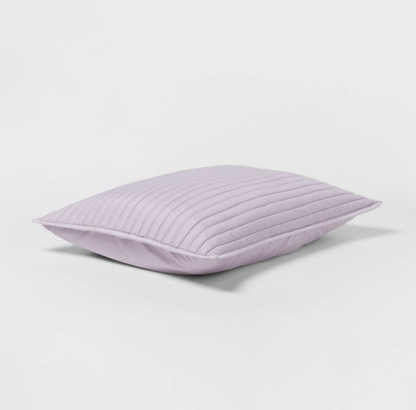 Standard Garment Washed Microfiber Quilt Sham Light Purple - Room Essentials