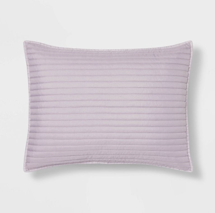 Standard Garment Washed Microfiber Quilt Sham Light Purple - Room Essentials