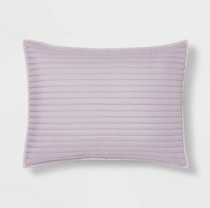 Standard Garment Washed Microfiber Quilt Sham Light Purple - Room Essentials