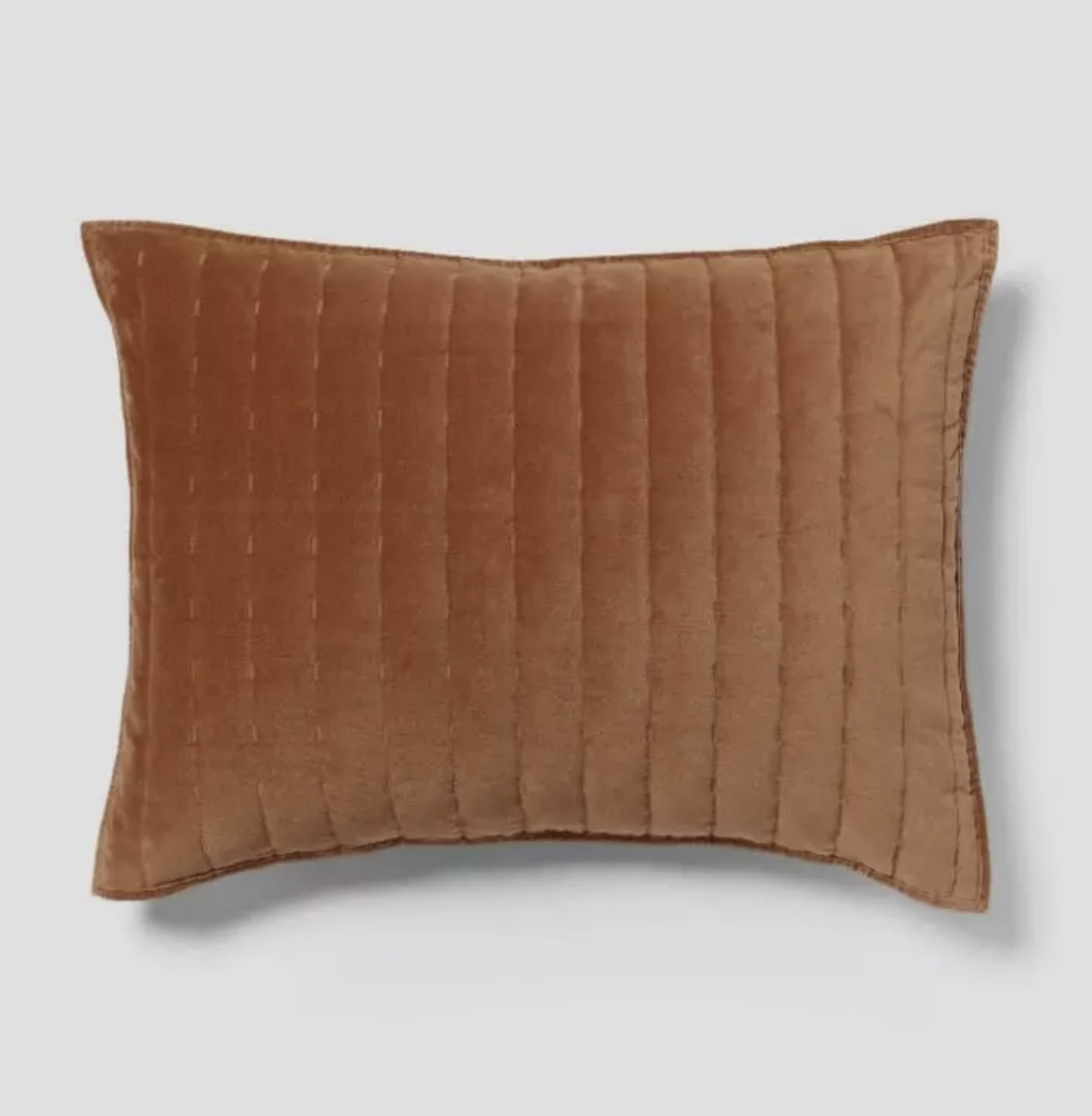 Threshold Channel Velvet Stitched Standard Bed Pillow Sham,Light Terracotta,26"x20"
