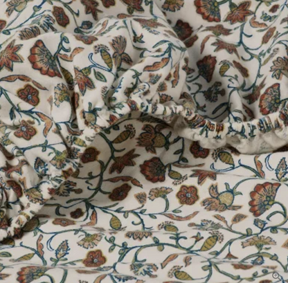 Floral Flannel Sheet Set in Cream Fall Flowers Threshold