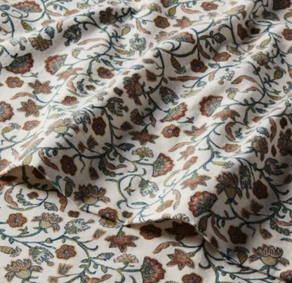 Floral Flannel Sheet Set in Cream Fall Flowers Threshold