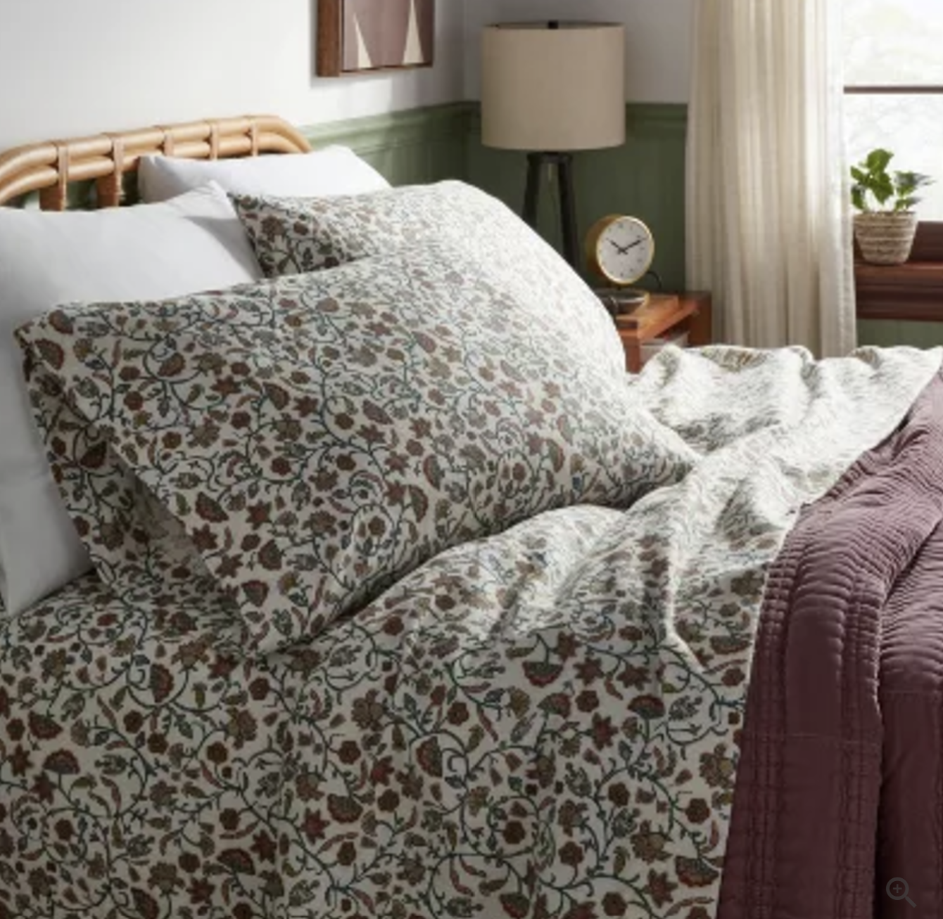 Floral Flannel Sheet Set in Cream Fall Flowers Threshold