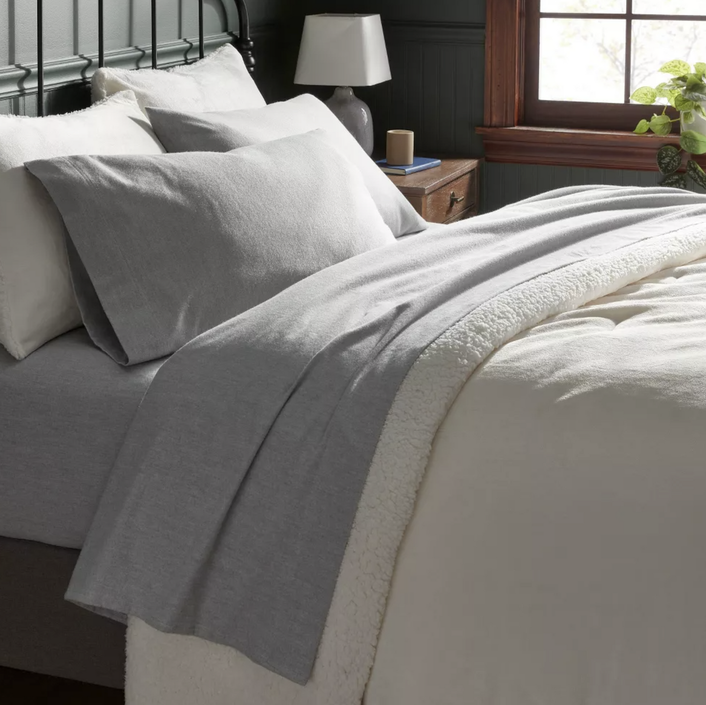 Ultra Soft Flannel Sheet Set - Threshold,Eco Melange Gray
