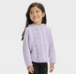 Toddler Girls' Cable Sweater with Hood - Cat & Jack™ Light Purple