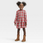 Toddler Girls' Plaid Long Sleeve Dress - Cat & Jack™ Red