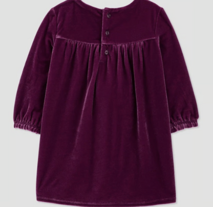 Carter's Just One You® Baby Girls' Long Sleeve Velour Dress - Purple,3 Months