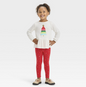 Toddler Girls' Christmas Tree Long Sleeve Top & Leggings Set - Cat & Jack™ Off-White,2T