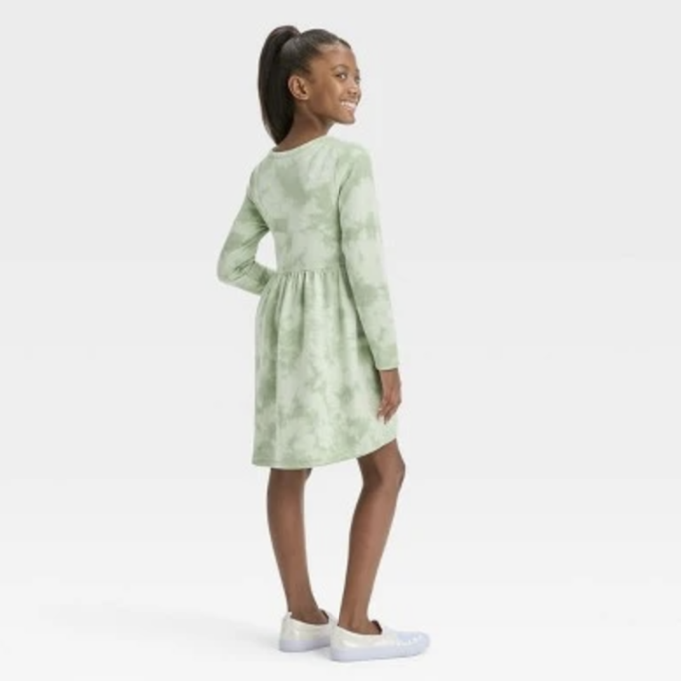 Girls’ Long Sleeve French Terry Tie-Dye Dress – Cat & Jack™