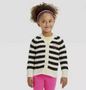 Toddler Girls' Striped Sweater Cardigan - Cat & Jack™ Black