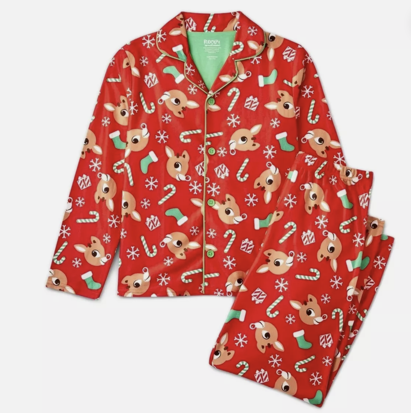 Rudolph the Red Nosed Reindeer Kids Flannel Print Pajama Set