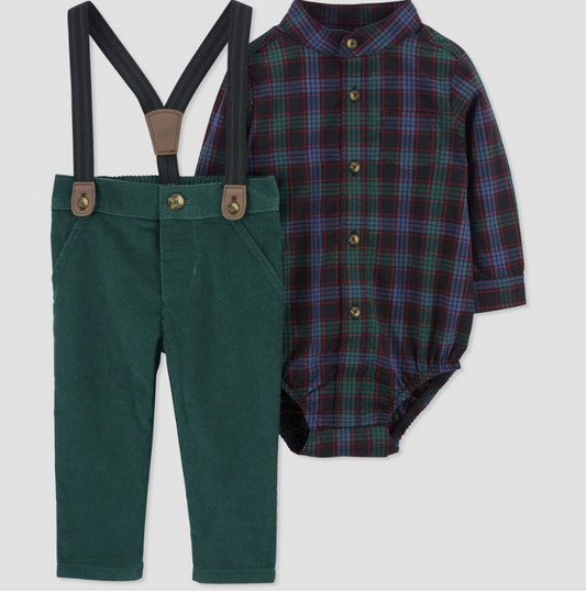 Carter's Just One You® Baby Boys' Plaid Top & Bottom Set - Green