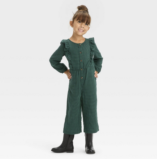 Toddler Girls' Ruffle Jumpsuit - Cat & Jack™ Green