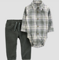 Carter's Just One You® Baby Boys' Plaid Top & Pants Set - Green