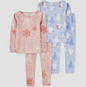 Carter's Just One You® Toddler Girls' 4pc Snowmen and Snowflakes Pajama Set - Blue/Pink