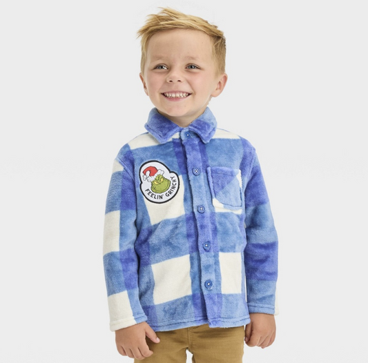 Dr. Seuss The Grinch Toddler Boys' the Grinch Printed Jacket - Blue