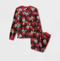 Adult Unisex Family Sleep Mickey Mouse & Friends 2pc Buffalo Pajama Set - Red