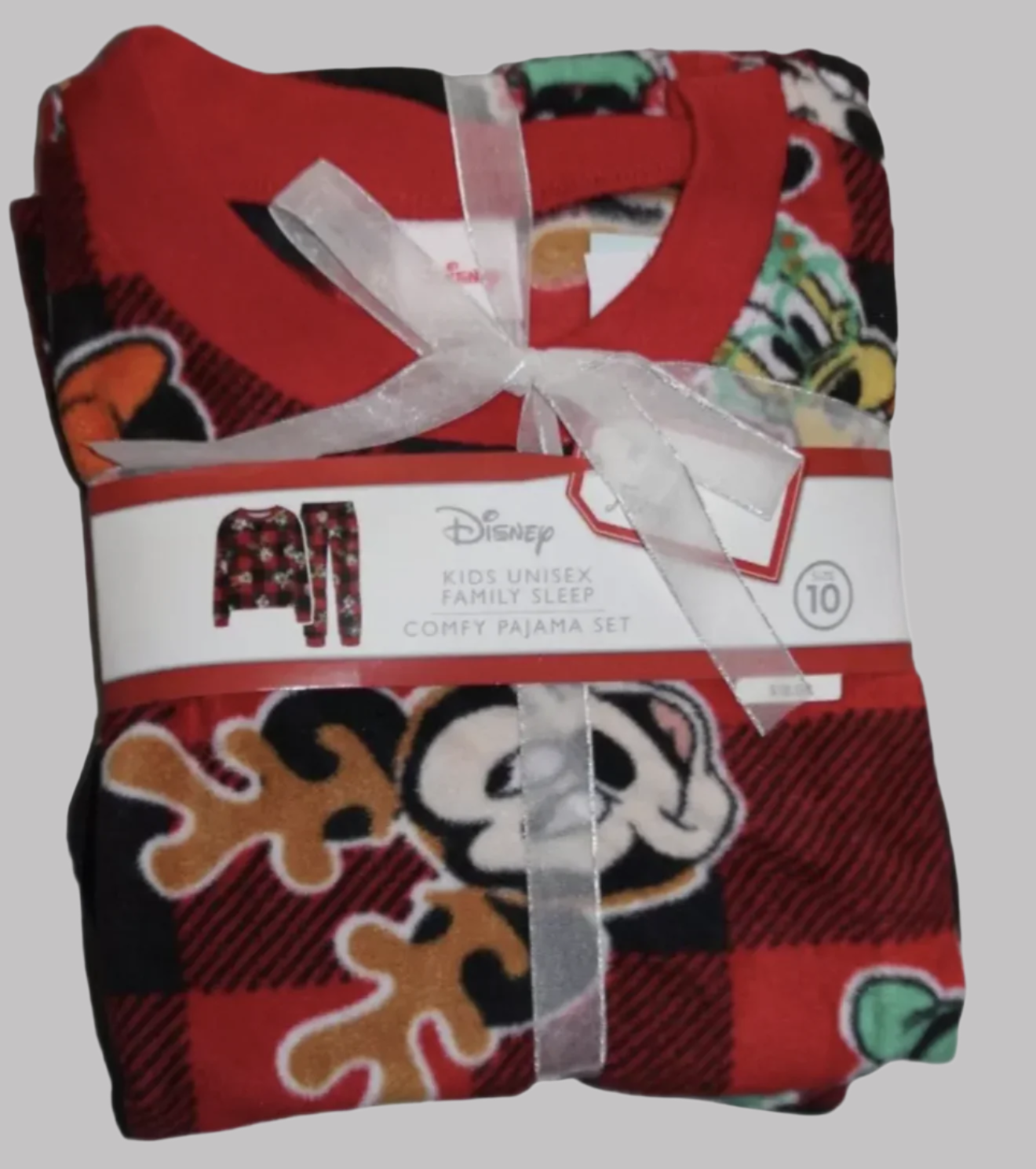 Adult Unisex Family Sleep Mickey Mouse & Friends 2pc Buffalo Pajama Set - Red