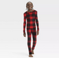 Kids' 2pc Snuggly Soft Snug Fit Pajama Set - Cat & Jack™, Red/Black