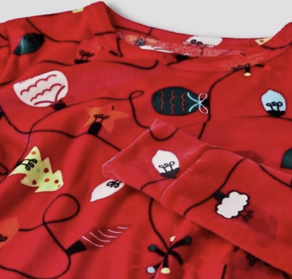 Cat And Jack Girls Soft Christmas Lights Holiday 2 Piece Pajamas set Size 4T