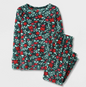 Cat & Jack Toddler Girls' Christmas Floral Pajama Set Green,4T