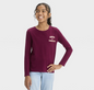 Girls' Long Sleeve 'Happy & Thankful' Graphic T-Shirt - Cat & Jack™ Burgundy