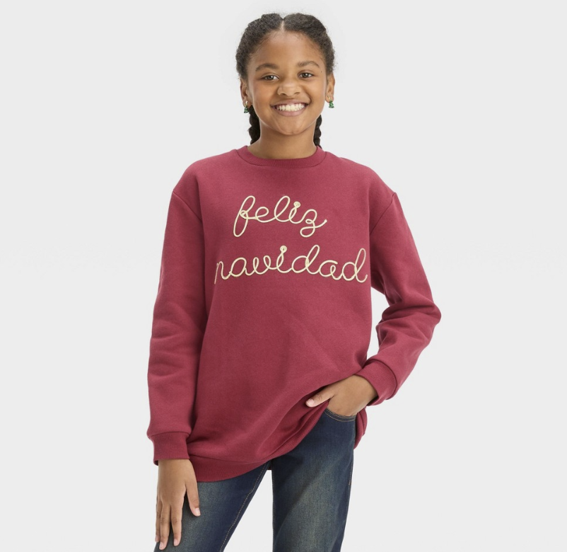 Art Class Girls  Feliz Navidad Sweatshirt Sweat Shirt