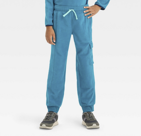 Boys' Micro Fleece Cargo Pants - Cat & Jack™ Teal Blue