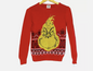 Dr. Seuss The Grinch Kids Christmas Holiday Sweater Size Small Knit Ugly Red Pullover,S(6/7)