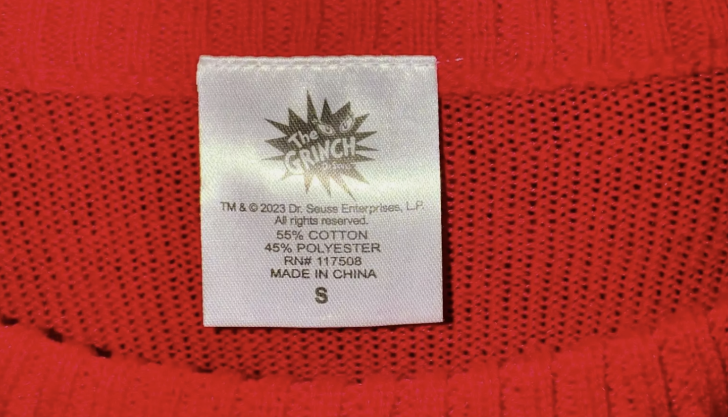 Dr. Seuss The Grinch Kids Christmas Holiday Sweater Size Small Knit Ugly Red Pullover,S(6/7)