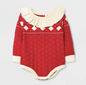 Baby Girls' Fair Isle Sweater Romper - Cat & Jack™ Red